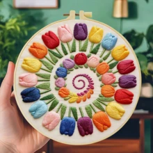 1PC 20*20cm/7.9*7.9in,Beautiful Patterns Embroidery Kit, DIY Handmade Embroidery Set For Adult Beginners, Home Gift, Women's Sewing Gift, Including User Manual, Printed Pattern Fabric, Embroidery Frame, Needle And Thread. - Beautiful Patterns - View 16