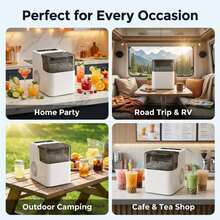 Portable Mini Automatic Ice Maker, Suitable For Home And Outdoor Use, A Great Gift For Friends And Family, Practical And Fast. - White - View 6