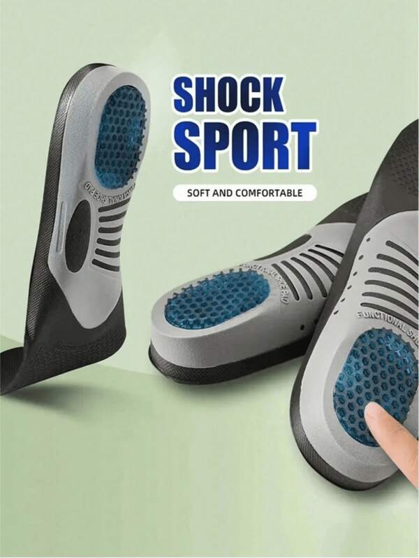 QKC 1 Pair EVA Arch Support Sports Insoles, Unisex, Shock-Absorbing & Sweat-Wicking, Breathable Basketball Running Support Insoles, Suitable For Back To School, Running And Sports
