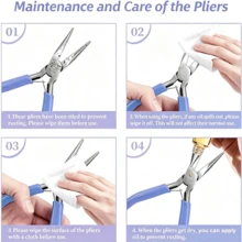 1/3pcs Jewelry Pliers Set, Smooth Pointed Nose Pliers, No-Tooth No-Blade Pliers, Handmade DIY Wire Wrapping Beading Jewelry Making Tools With Ring Opener And Tweezers - Pliers - View 5