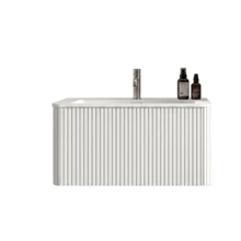 Wall Mounted Bathroom Vanity White 80cm - Storage Cabinet - 白色 - 查看 3