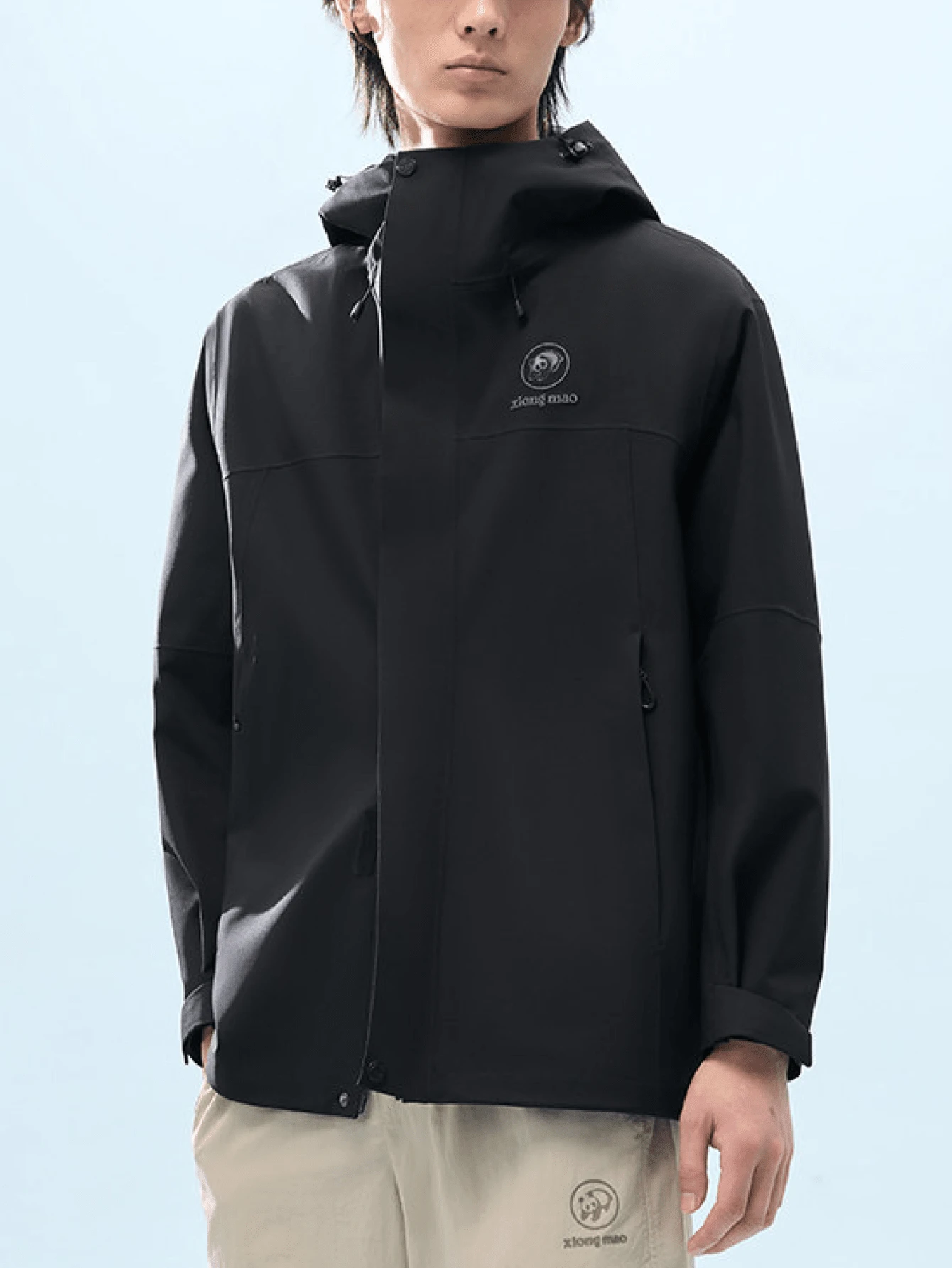 CAMEL CROWN Men's Single-Layer Hardshell Outdoor Jacket, Comfortable, Water-Repellent, And Lightweight Hiking Mountaineering Jacket Suitable - Phantom Black - View 1