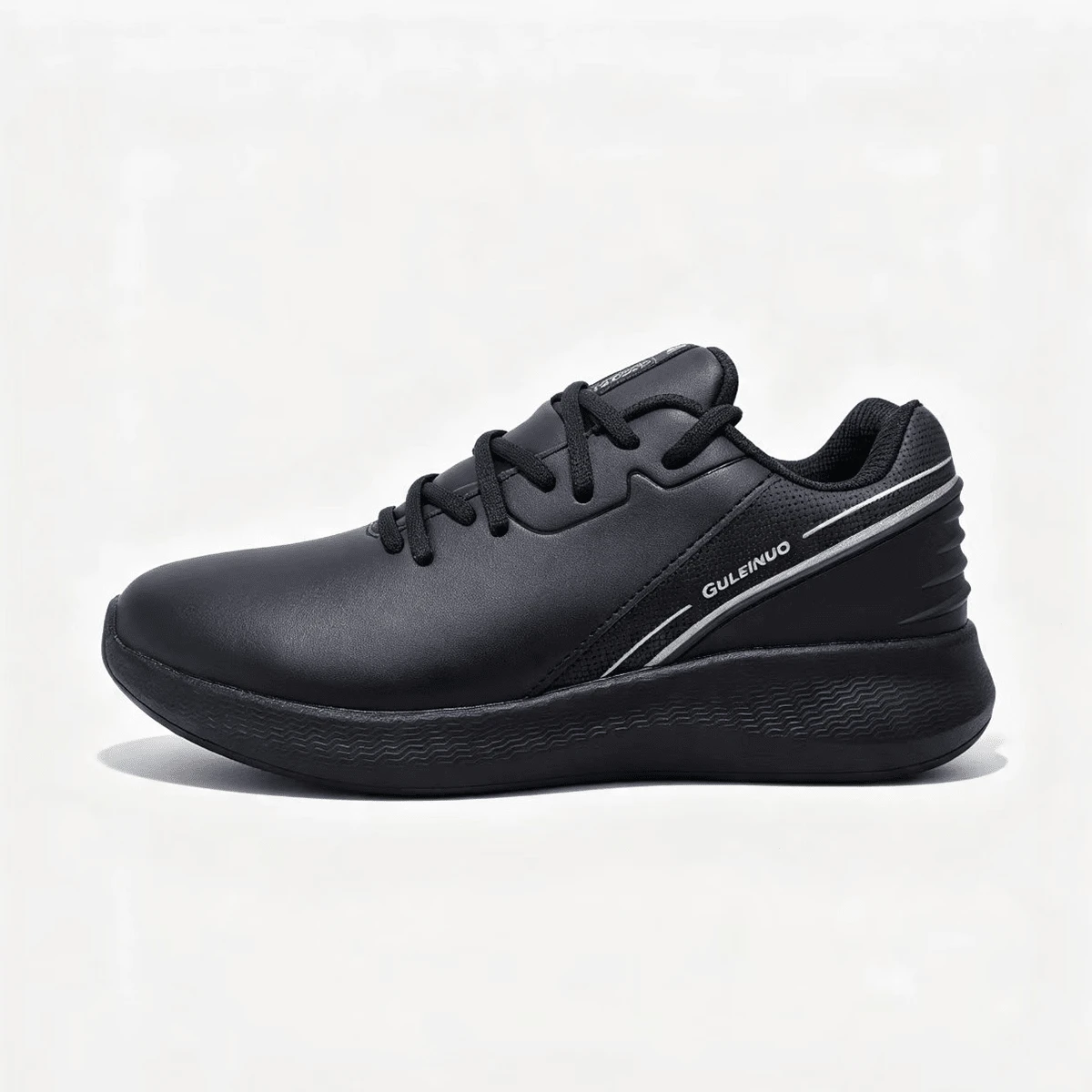 Low-Top Lace-Up Men's Golf Shoes, Anti-Slip Wear-Resistant, Waterproof Upper, Spikeless Design, Suitable For Multiple Occasions - Black - View 1