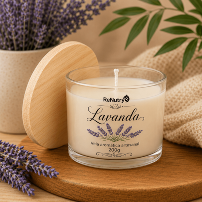 Vela Aromática 100/200g Artesanal Perfumada Várias Fragrâncias Premium Pote Vidro ReNutry