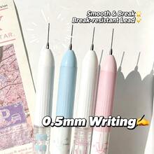 4pcs Little Pudding Ballet Mechanical Pencils, Bow Design, Anti-Breakage 0.5mm Lead, Pink And Blue For Girls - Mechanical Pencil - View 9