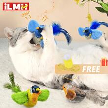 1pc/2pcs Cat Doll - Realistic Chirping Bird, Self-Entertainment To Relieve Boredom, Interactive Cat Doll, Hanging Squeaky Plush Bird Doll With Artificial Feathers, Kitten Chirping Bird Doll, Feather Color And Length May Vary - Multicolor - View 5