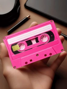 1pc Pink Cassette Tape Official Credit Card Sticker Privacy Protection Card Skin, Simulated Cassette Birthday Gift PVC Material Anti-Fingerprint Anti-Scratch Wear-Resistant Card Sleeve, Card Protector, Suitable For Men, Women, Couples, Small Chip Card, Bank Card Decoration Sticker, Credit Card, Transportation Card, Student Campus Card Personalized DIY - Type a - View 3