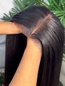 34 Inch Wear And Go Glueless Wig 13x4 13x6 Lace Front Wigs Human Hair Pre Plucked Straight HD Lace Front Wigs Brazilian Virgin Human Hair 200 Density With Baby Hair Straight Glueless Wigs Human Hair For Women - Natural Black - 查看 2