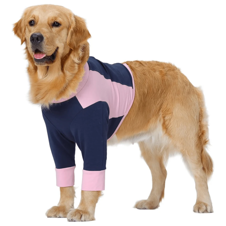 狗狗康復護理服（前腿、肩膀、胸部傷口保護上衣）｜防舔袖套、長袖狗狗襯衫、伊莉莎白項圈替代方案，手術傷口/熱點/關節受傷保護衣