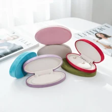 Exquisite Oval Velvet Jewelry Storage Box, Suitable For Pearl Necklaces And Earrings, Ideal Mother's Day Birthday Gift, Suitable For Retail Counter Display And Organization - Same Style In Multiple Colors - View 5