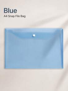 1pc A4 Transparent Plastic Snap Button File Folder, 5 Colors Available, Thickened Large Capacity Document Storage Bag, Essential Back To School Office Stationery Organizer - Multiple Styles - View 14