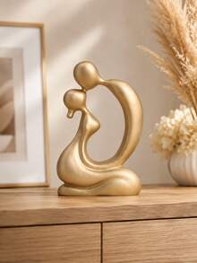 Modern Abstract Couple Sculpture Home Decor, Minimalist Figure Statue, Elegant Desktop Ornament, Suitable For Living Room, Bedroom, Bookshelf Decoration - A - View 1