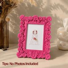 1pc Resin Daisy Embossed Photo Frame, 4*6 Inch Beautiful Photo Frame, Suitable For Desktop Decoration, Room Home Decor Photo Frame, Suitable For Wedding, Birthday, Halloween, Christmas Gifts - Daisy - View 12