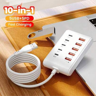 OLAF 5 USB + 5 Type-C 10孔電源接線板
