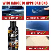GKW Car Scratch Repair Paste, Removes Sunburst And Scratches, Suitable For All Car Paint Colors. Gentle And Non-Damaging To Original Paint, Enhances Mirror-Like Gloss. Convenient DIY Home Repair - 30ml - View 6