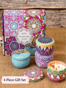 20/12/8/4/2/1pcs Vintage Pattern Smokeless Long-Lasting Scented Candles, Comes With Colorful Gift Box, Rich Fragrance, Suitable For Home And Hotel Room Decoration, Perfect Choice To Decorate Your Home And Bedroom. Also Great For New Semester, Halloween And Christmas Gifts - Multiple Styles - View 13