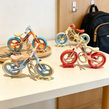 1pc Cute Mini Balance Bike Keychain, Detachable Assembling Bicycle Model Pendant, Sliding Stress Relief Toy, Kawaii Macaron Color Backpack Charm, Couple Gift Car Decoration Ornament - Multicolor - View 4