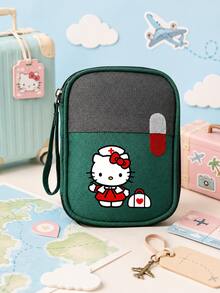 SANRIO 1pc Hello Kitty Travel Medicine Bag, Portable Zipper First Aid Storage Pouch With Wrist Strap, Suitable For Medication Storage, Home, Travel And Daily Use - Multicolor - View 13
