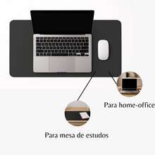 Desk Pad Grande Preto Feltro Costurado Básico - Preto - Visão 1