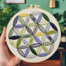 1PC 20*20cm/7.9*7.9in,Beautiful Patterns Embroidery Kit, DIY Handmade Embroidery Set For Adult Beginners, Home Gift, Women's Sewing Gift, Including User Manual, Printed Pattern Fabric, Embroidery Frame, Needle And Thread. - Beautiful Patterns - View 17