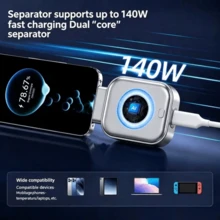140W Type-C 自動斷電轉接頭,具備智能滿電自動切斷、物理斷電、過充保護、夜間充電功能,兼容所有設備 - 銀色 - 查看 9