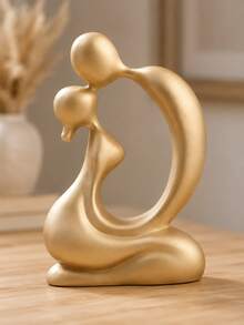 Modern Abstract Couple Sculpture Home Decor, Minimalist Figure Statue, Elegant Desktop Ornament, Suitable For Living Room, Bedroom, Bookshelf Decoration - A - View 2