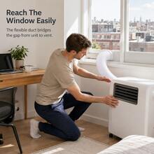 1pc 5.12 Inch Portable Air Conditioner Exhaust Hose, Flexible PP Material Replacement Air Vent Hose, Counter-Clockwise Thread Universal Telescopic Ventilation Pipe, Suitable For Mobile Air Conditioner, Bedroom, Living Room, Office, Home Cooling And Summer Heat Essential - A - View 6