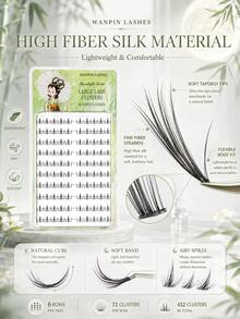 WANPIN WAN PIN Moon Goddess Lower Eyelashes, Realistic Natural Thick Short Segmented False Eyelashes, 10 Rows Large Capacity, 6mm Length, Natural Fit Without Discomfort - C - View 5