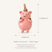1pc New Cute Animal Pendant, Exquisite Cartoon Style, 14k Gold Plated Copper Material, Suitable For DIY Creative Necklace, Bracelet, Earrings, Bag Chain, Keychain, Waterproof And Sweat-Resistant, Suitable For Daily Casual Wear - Multicolor - View 13