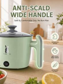 Olla multifuncional antiadherente, arrocera, freidora eléctrica, olla eléctrica para saltear, olla de presión eléctrica, mini olla caliente. Portátil y compacta, fácil de limpiar, con revestimiento antiadherente, adecuada para uso en interiores y exteriores, esencial de cocina. - Verde - Ver 7