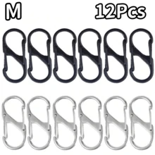 12pcs Metal Lock Buckle Key Ring, S-Shaped Alloy Clip, Suitable For ...