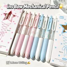 4pcs Little Pudding Ballet Mechanical Pencils, Bow Design, Anti-Breakage 0.5mm Lead, Pink And Blue For Girls - Mechanical Pencil - View 13