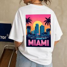 camiseta miami,camisetas para hombre,ropa de verano,streetwear,tops de algodón,camiseta blanca holgada,camiseta personalizada,camiseta negra,regalo para hombre,swag,top negro - Blanco 4 - Ver 3