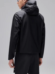 CAMEL CROWN Jaket Outdoor Hardshell Satu Lapisan Pria, Nyaman, Tahan Air, dan Ringan, Cocok untuk Hiking dan Mendaki Gunung - Hantu Hitam - View 4
