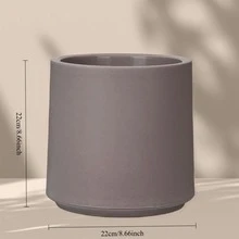 22cm Matte Cylindrical Plastic Flower Pot, Frosted Straight Pot For Succulents, Orchids And Green Plants, Home And Office Desktop Potted Plant Decoration - A - View 8
