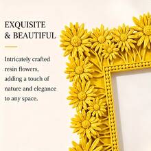 1pc Resin Daisy Embossed Photo Frame, 4*6 Inch Beautiful Photo Frame, Suitable For Desktop Decoration, Room Home Decor Photo Frame, Suitable For Wedding, Birthday, Halloween, Christmas Gifts - Daisy - View 7