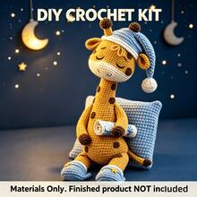 1pc Sleeping Giraffe/German Shepherd Crochet Kit (Materials Only. Simple Hand Crocheting Needed). Beginner-Friendly DIY Kit With Step-By-Step Guides & English Manual. Lovely Design For Home Decoration, Ideal Creative Gift For Birthdays & Festivals. - DIY Crochet Kit - View 4