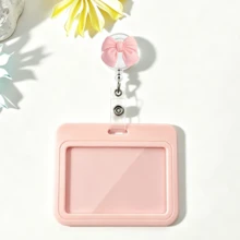 1 Set Exquisite Cute Pink Bow Nurse ID Badge Retractable Reel Clip With Horizontal Slide Card Holder, Gift For Doctors, Nurses, Teachers, Students, Office Staff - B - View 12