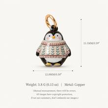1pc New Cute Animal Pendant, Exquisite Cartoon Style, 14k Gold Plated Copper Material, Suitable For DIY Creative Necklace, Bracelet, Earrings, Bag Chain, Keychain, Waterproof And Sweat-Resistant, Suitable For Daily Casual Wear - Multicolor - View 10