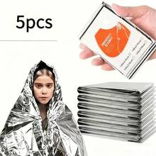 2pcs Emergency Warm Blanket - PET Material, All Season, Washable, Plain Weave - Space-Saving Survival Gear, Suitable For Camping, Hiking, Outdoor Activities And Emergency Situations - Silver - View 8