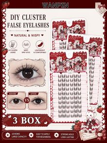 WANPIN WAN PIN Cute Rabbit Style Lightweight False Eyelashes, Natural Voluminous Fairy Style Faux Cluster Lashes, Large Capacity Natural Look, 9-12mm Length, C Curl, Natural Eye Makeup Effect - C - View 6