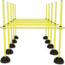 Agility Hürdenset Sprungstangen‑Set, multifunktionales Trainingsgerät für Koordinations‑ und Geschwindigkeitstraining - Gelb - Übersicht 10