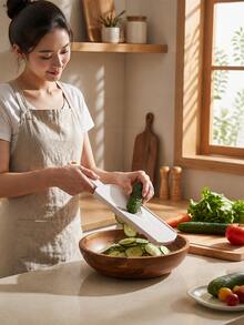 Multifunctional Handheld Slicer, Stainless Steel V-Shaped Blade, Comfortable Grip, Easy To Clean, Kitchen Salad Preparation Tool, No Power Needed To Slice Cabbage - Multicolor - View 2