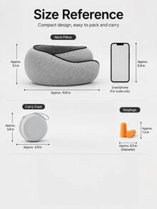 Bantal Leher Lipat untuk Perjalanan dengan Tas Penyimpanan, Bantal Pesawat Busa Memori Lembut 360°, Perlengkapan Perjalanan Penerbangan dan Tidur Siang yang Ringkas dan Portabel - MultiWarna - View 9