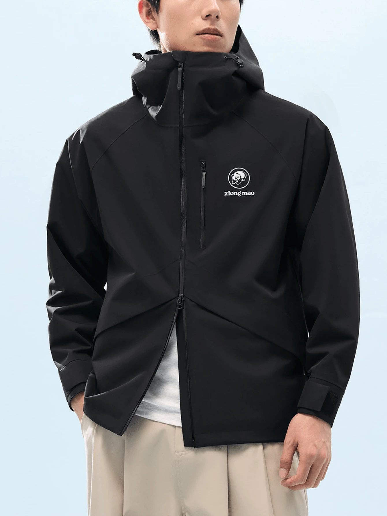 CAMEL CROWN Men's Single-Layer Hardshell Outdoor Jacket, Comfortable, Water-Repellent, And Lightweight Hiking Mountaineering Jacket Suitable - Mystic Black - View 1