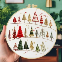 1件 20*20cm/7.9*7.9in聖誕系列刺繡套件,DIY手工刺繡套裝,適合成人初學者,居家禮物、女性縫藝禮物,含使用說明書、印花布料、刺繡框、針與線 - 聖誕節系列 - 查看 8