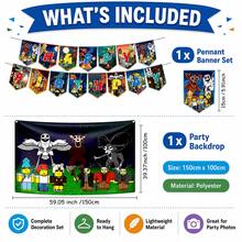 Roblox 1/16pcs Cartoon Theme Party Backdrop Banner, Game Party Birthday Party Backdrop, Holiday Gathering Decoration, Carnival, Festival, Celebration Event, Party Decoration, Party Backdrop, Create Event Atmosphere - ROBLO 99 Nights Background - View 5
