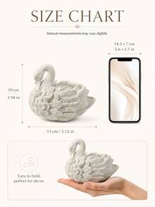 Elegant Swan Resin Succulent Planter - Exquisite White Swan Design With Delicate Feather Texture, Perfect For Succulents, Cacti And Small Plants On Windowsills, Desktops And Patios. Adds An Elegant And Charming Atmosphere, A Charming Decorative Storage Item For Beauty Lovers. - Multicolor - View 5