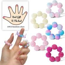 10pcs Beaded Finger Massage Rings (Random Color) Elastic Stretchable Hand Acupoint Roller Massager, Kneading Hand Acupoints To Relieve Soreness And Fatigue; Stress Relief And Relaxation Tool For Students And Office Workers; Portable Healing Gift - Multicolor - View 1