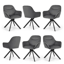 Goeurvant Nordic Rocking Dining Chair 360°Swivel Leisure Chair Ergonomic Active Sitting With Front-And-Back Rocking Function For Parties After-Dinner Relaxation&Reading Corner-Dark Grey Velvet - Dark Gray Velvet - View 10